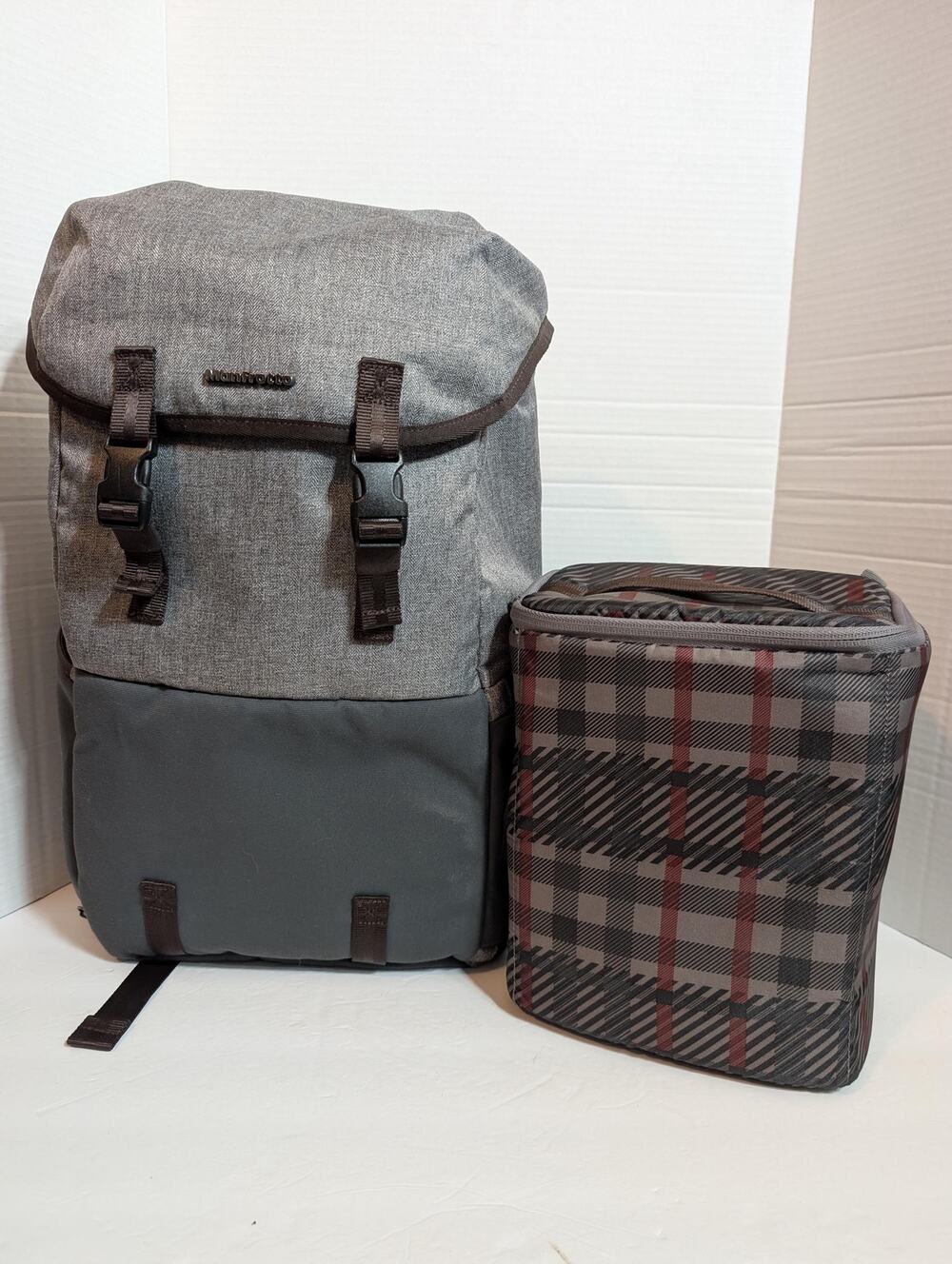 Manfrotto Windsor Camera Backpack, Grey Canvas DSLR Bag with Removable Insert